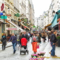 Locals and tourists in rue Montorgueil